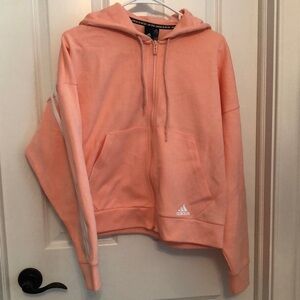 Adidas peach cropped hoodie